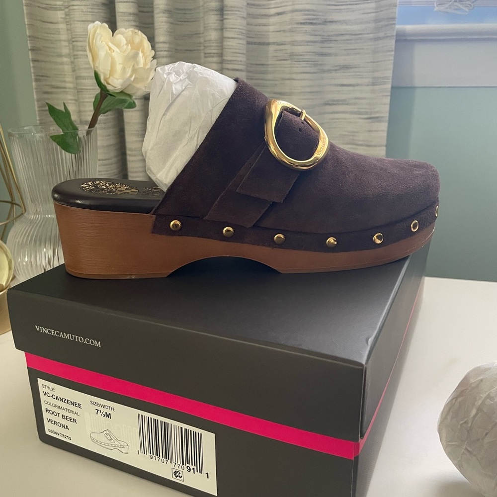 Vince Camuto Women's Brown Suede Clogs